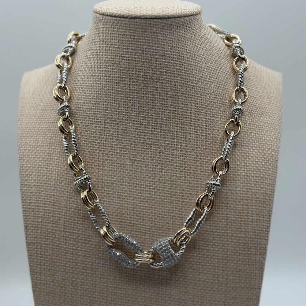 Two-Tone Gold and Silver Chain Necklace